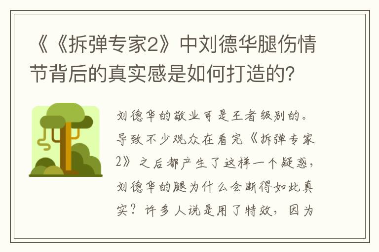 《《拆彈專家2》中劉德華腿傷情節背後的真實感是如何打造的？》