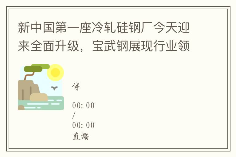 新中国第一座冷轧硅钢厂今天迎来全面升级，宝武钢展现行业领军雄心