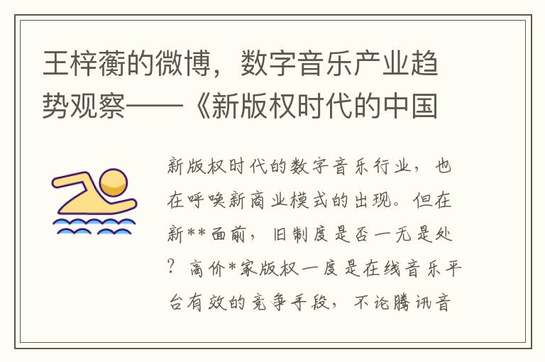 王梓蘅的微博，数字音乐产业趋势观察——《新版权时代的中国数字音乐》系列之三