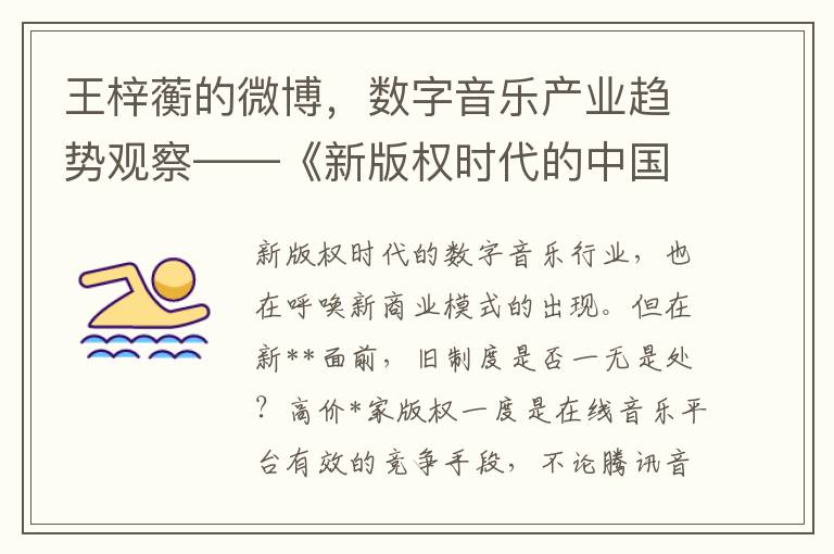 王梓蘅的微博，數字音樂産業趨勢觀察——《新版權時代的中國數字音樂》系列之三