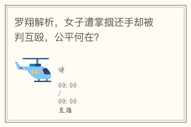 羅翔解析，女子遭掌摑還手卻被判互毆，公平何在？