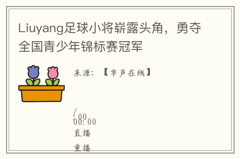 Liuyang足球小將嶄露頭角，勇奪全國青少年錦標賽冠軍