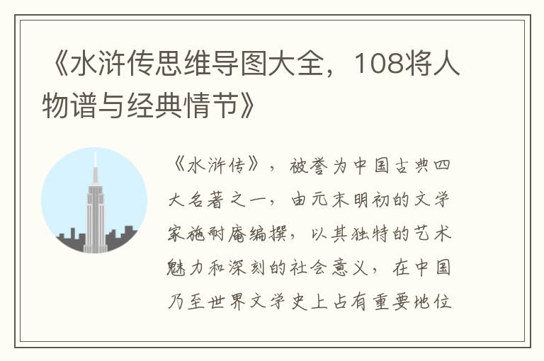 《水浒传思维导图大全，108将人物谱与经典情节》