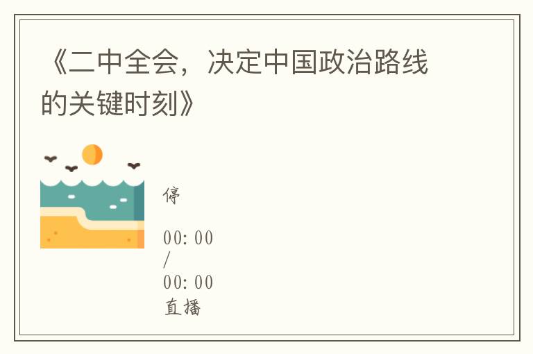 《二中全会，决定中国政治路线的关键时刻》