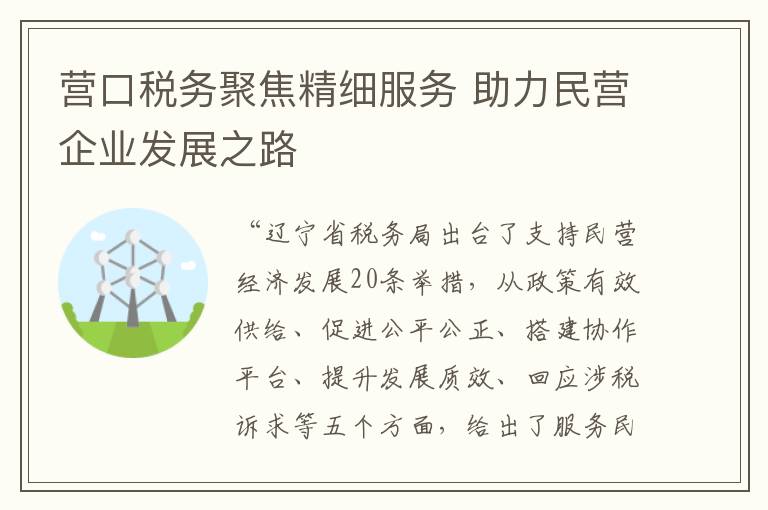 營口稅務聚焦精細服務 助力民營企業發展之路