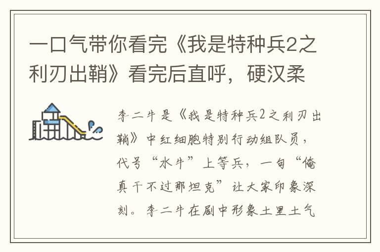 一口气带你看完《我是特种兵2之利刃出鞘》看完后直呼，硬汉柔情，二牛反转魅力！