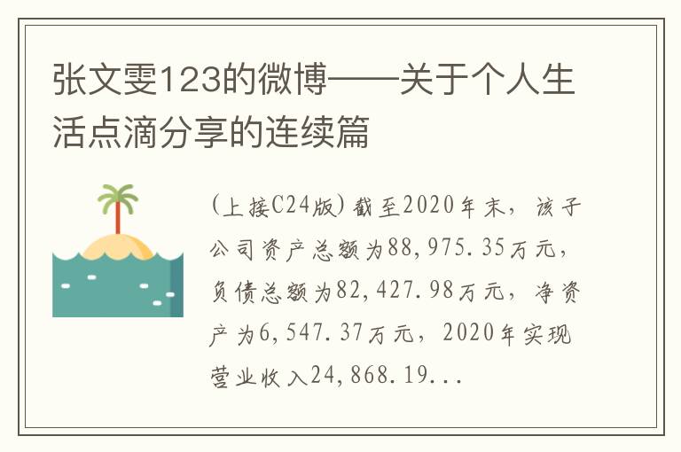 张文雯123的微博——关于个人生活点滴分享的连续篇