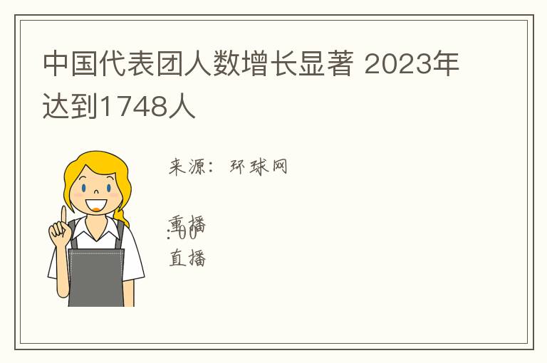 中国代表团人数增长显着 2023年达到1748人