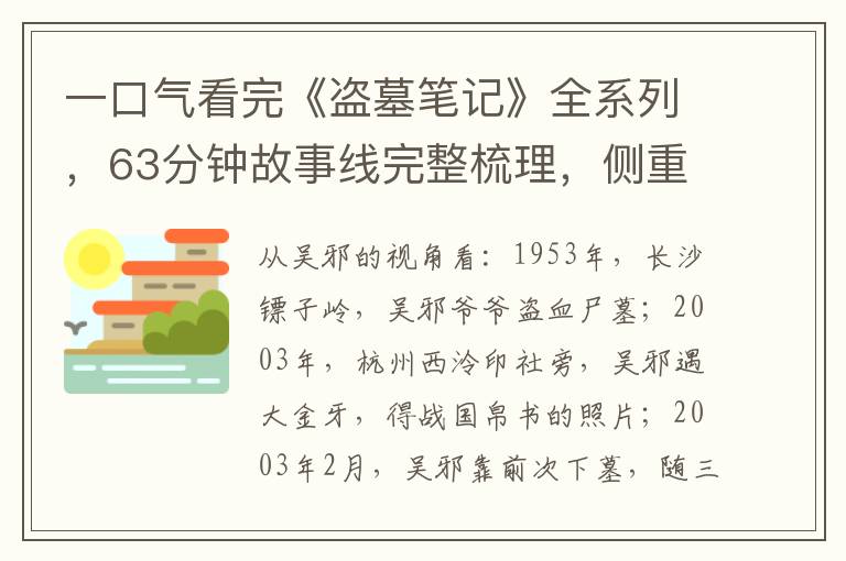 一口氣看完《盜墓筆記》全系列，63分鍾故事線完整梳理，側重因果