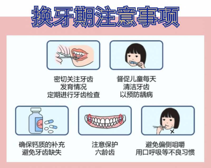 兒童換牙時間和順序（牙齒更換順序圖）