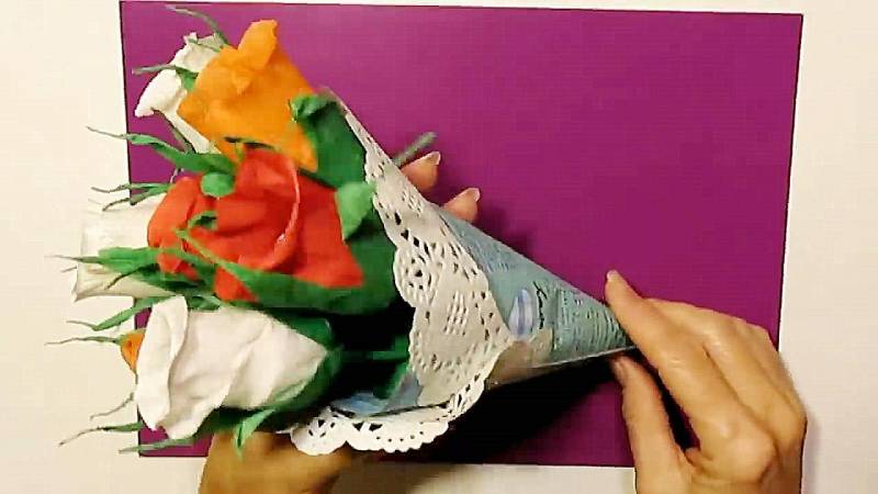 半成品手工纸花玫瑰组合教程，轻松完成漂亮玫瑰花的简单手工制作方法