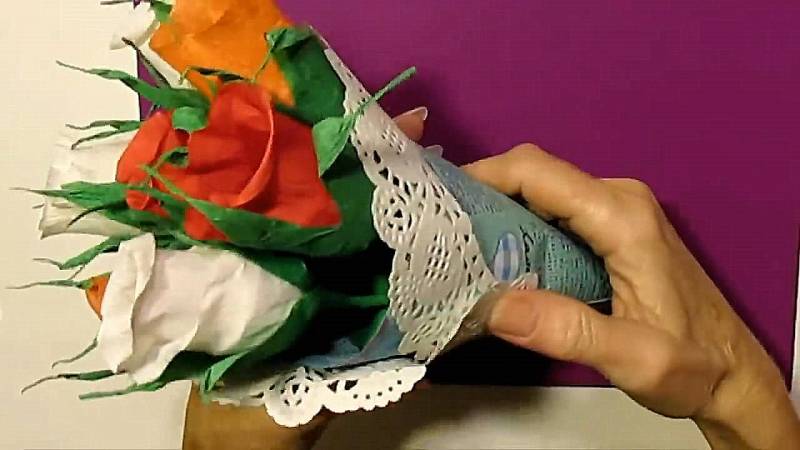 半成品手工纸花玫瑰组合教程，轻松完成漂亮玫瑰花的简单手工制作方法