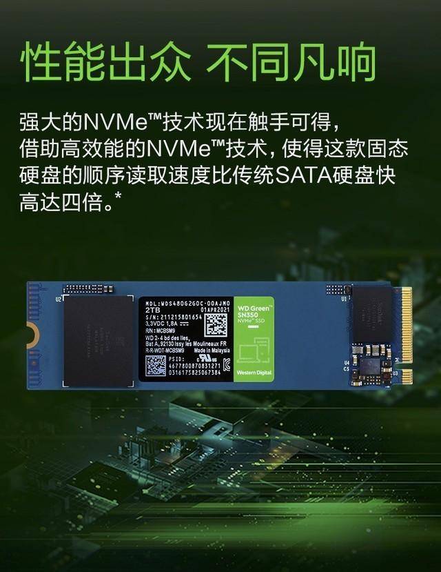 西部数据绿盘性价比之选，SN350系列1TB固态硬盘惊爆价499元！