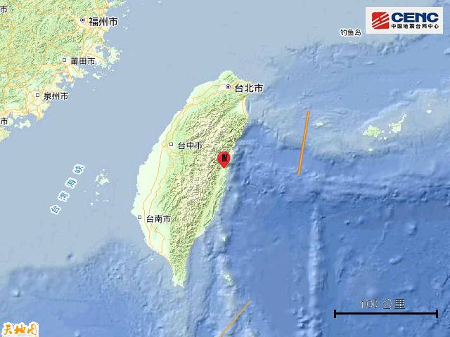 花莲县再次遭遇5.7级地震震动