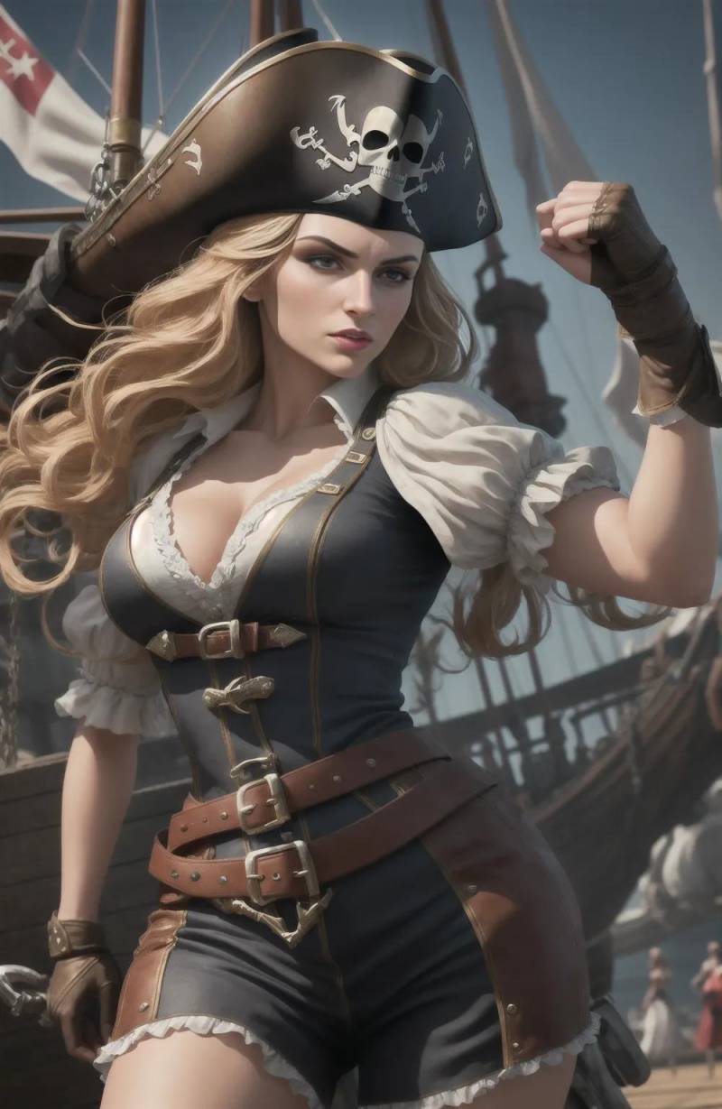 性感的女海盗，狂野海域的魅影女王