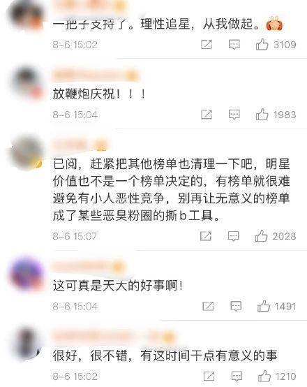 明星权力榜的微博，呼吁抵制“圈钱”榜单，共建健康网络环境 | 快评