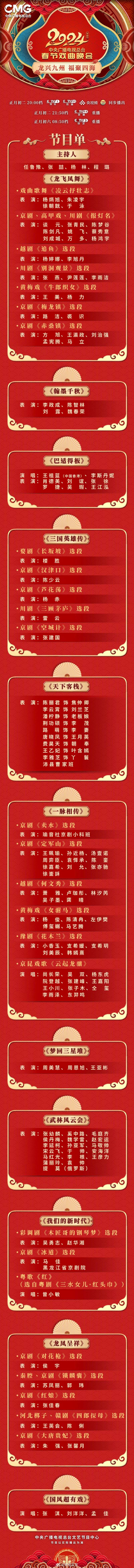 央视戏曲晚会盛装启幕，2024春节特别节目单震撼发布！