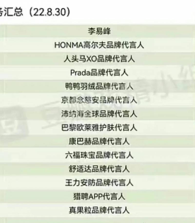 李易峰代言品牌盘点，名下企业减少，商业价值依旧凸显