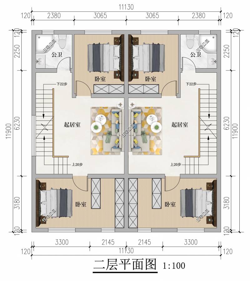 农村别墅设计省钱，10款双拼方案，家庭共筑温馨家园