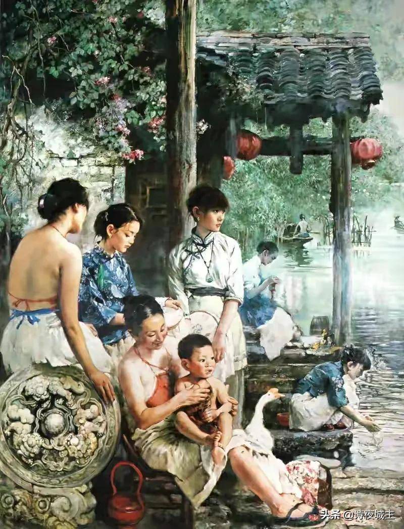 江南女子绘画潘鸿海人物油画，丰腴体态展古典韵味与现实风情