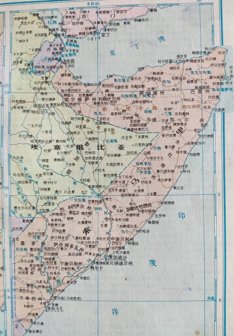 索马里地图，非洲之角的地理与历史变迁